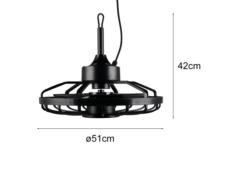 Deckenventilator OSLO mit Licht, Fernbedienung & Stecker Outdoor geeignet Ø 51cm