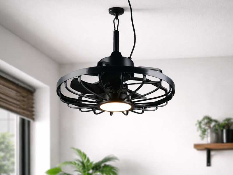 Deckenventilator OSLO mit Licht, Fernbedienung & Stecker Outdoor geeignet Ø 51cm