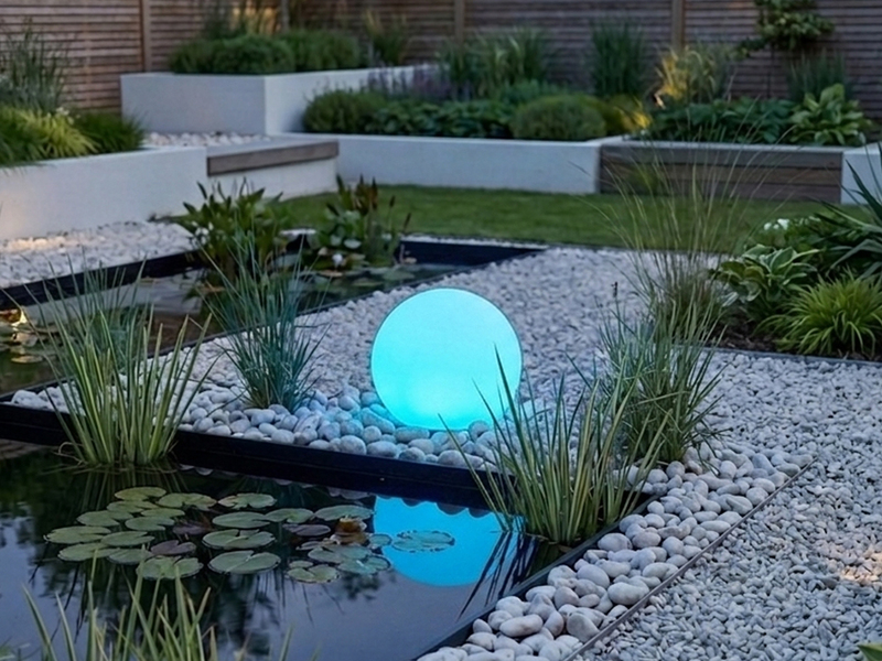 LED Garten Kugelleuchte mit Erdspieß, RGBW Leuchtmittel & Fernbedienung - Ø 38cm