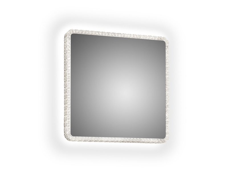 LED Wandleuchte MIRROR Badspiegel mit Beleuchtung Glasschirm Großes Quadrat 55cm