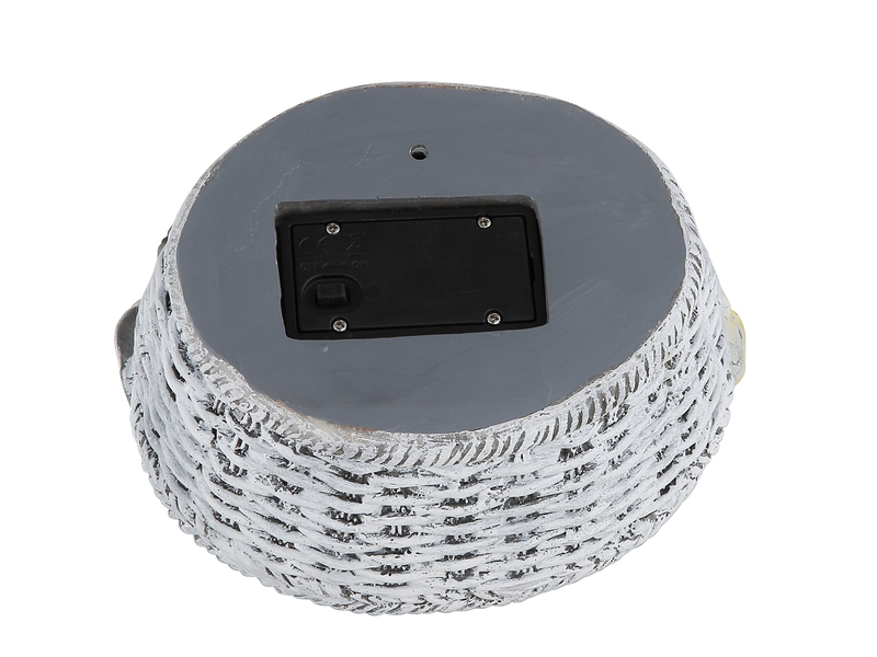 2er Set LED Deko Solarleuchten Hund und Blumen im Korb, Höhe 13,5cm