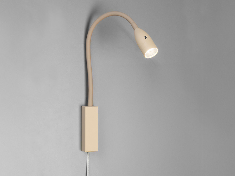 LED Bettlampe STEN Beige mit Kabel und Stecker, Gestensteuerung, Breite 4cm
