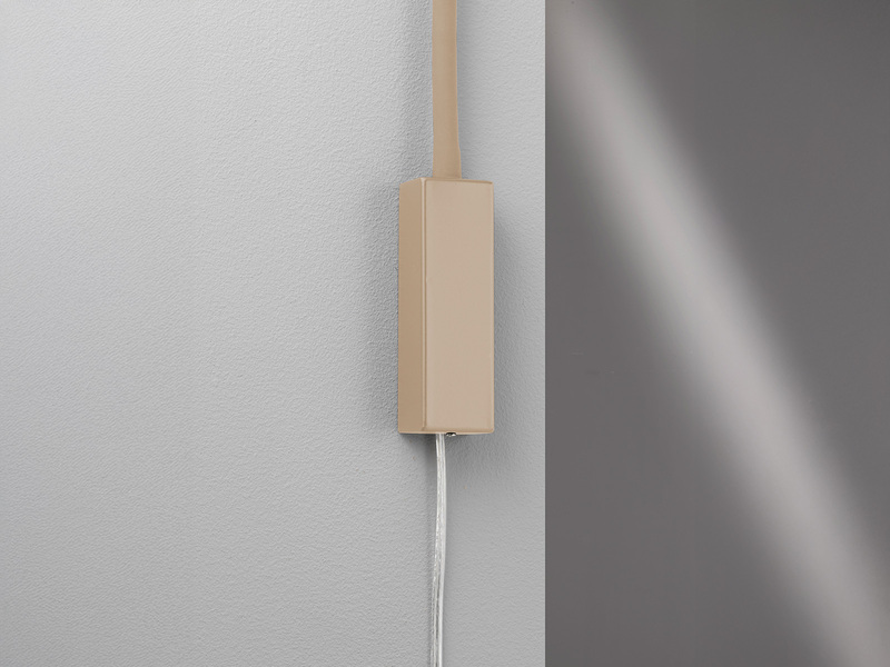 2er SET LED Bettlampen Beige mit Kabel und Stecker, Gestensteuerung, Breite 4cm