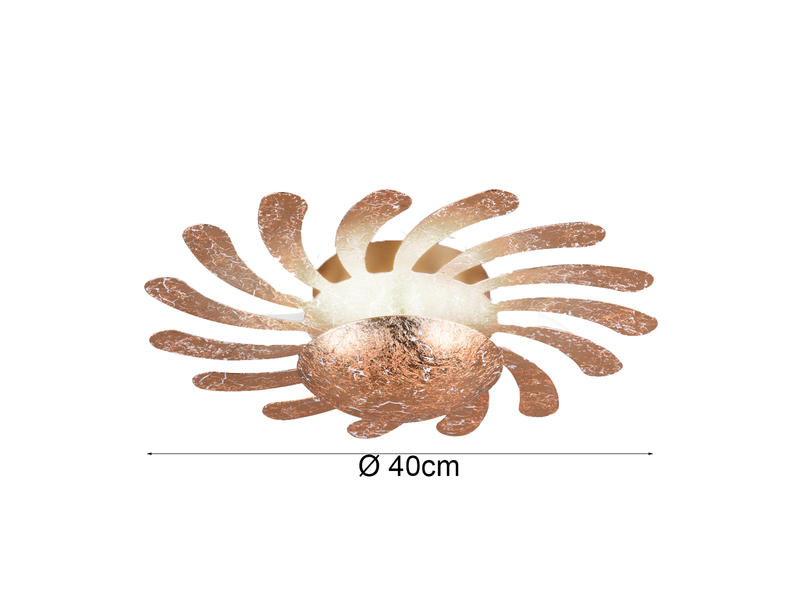 LED Wandleuchte SUN, Metall Gold foliert, indirekte Beleuchtung Ø 40cm