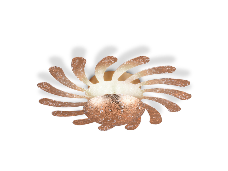 LED Wandleuchte SUN, Metall Gold foliert, indirekte Beleuchtung Ø 40cm