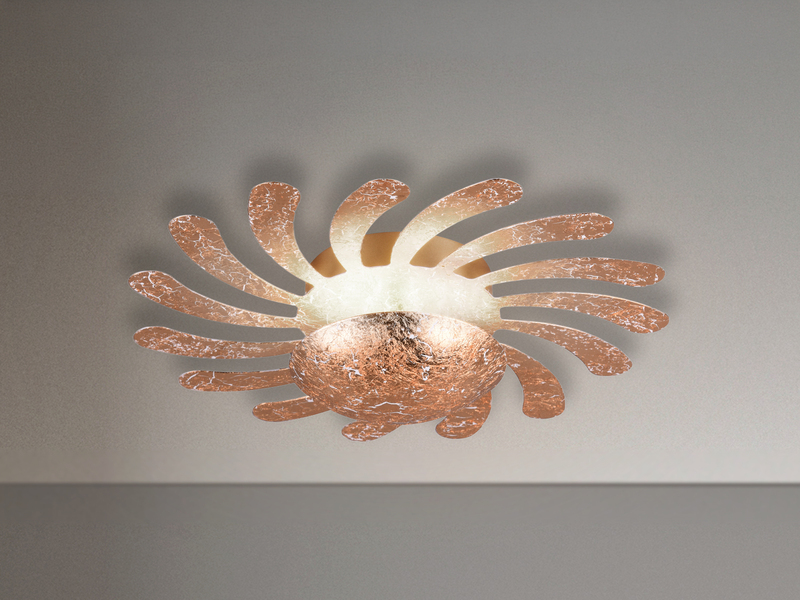 LED Wandleuchte SUN, Metall Gold foliert, indirekte Beleuchtung Ø 40cm