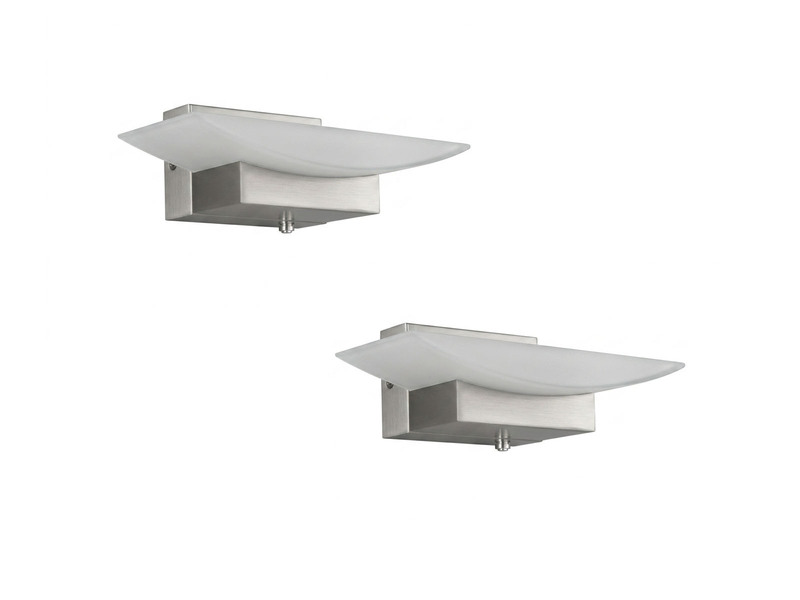 2er SET LED Wandleuchten Silber mit Schalter, dimmbar & CCT, Breite 20cm