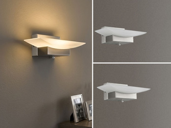 2er SET LED Wandleuchten Silber mit Schalter, dimmbar & CCT, Breite 20cm