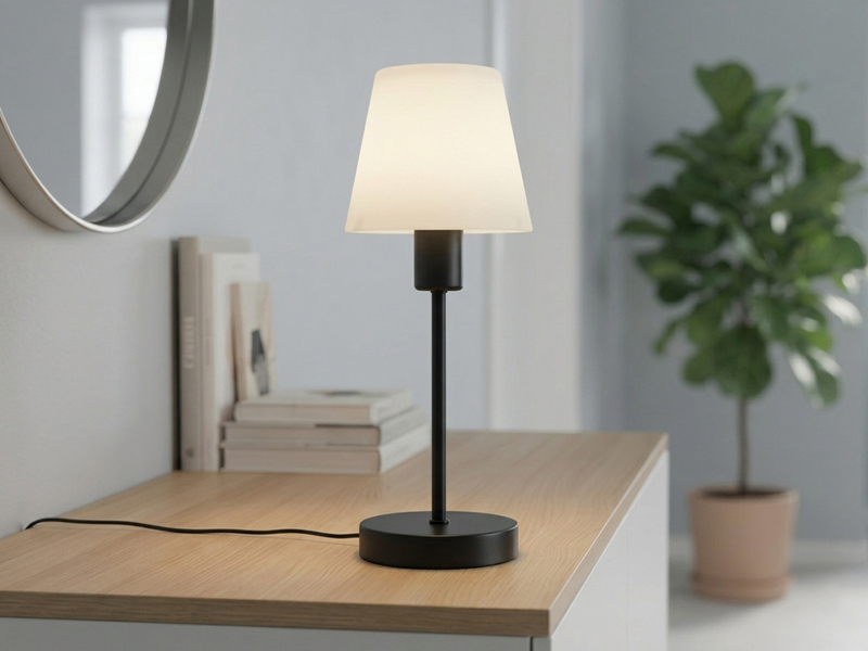 Tischlampe MATHA II Schwarz Glasschirm Weiß mit Touchfunktion, Höhe 32cm