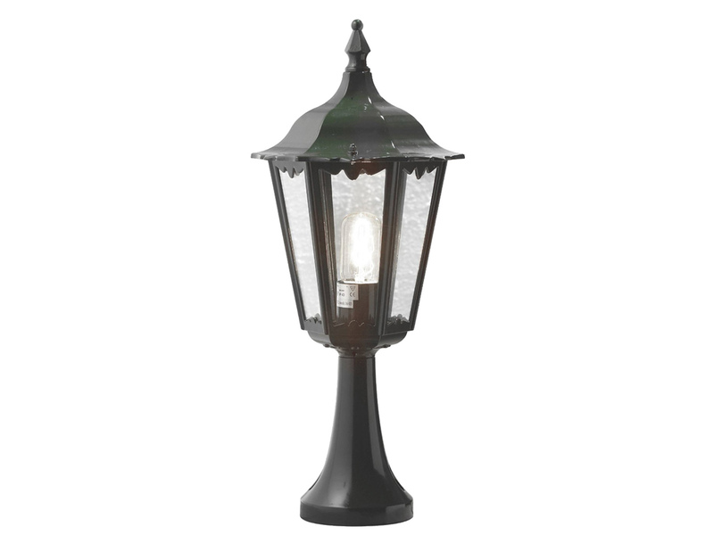 LED Sockelleuchte aus Aluminium Grün, antike E27 Gartenlaterne, Höhe 55cm