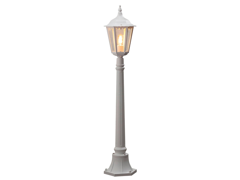 LED Wegeleuchte aus Aluminium Weiß, antike E27 Gartenlaterne, Höhe 120cm