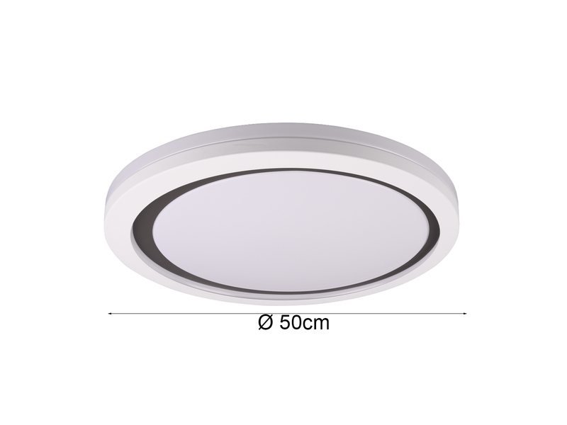 Flache LED Deckenleuchte dimmbar über Schalter Weiß Cappuccino, Ø 50cm
