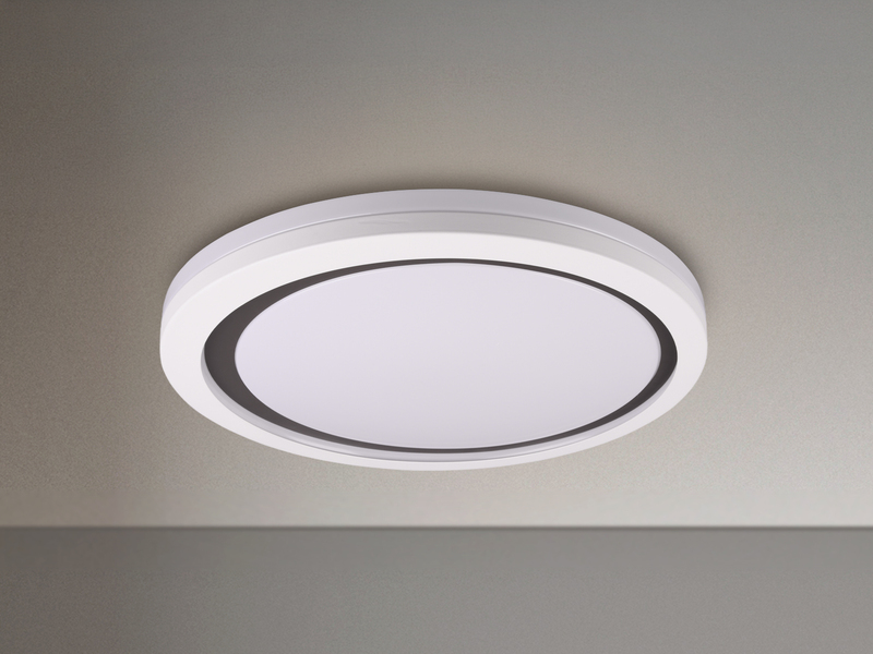 Flache LED Deckenleuchte dimmbar über Schalter Weiß Cappuccino, Ø 50cm