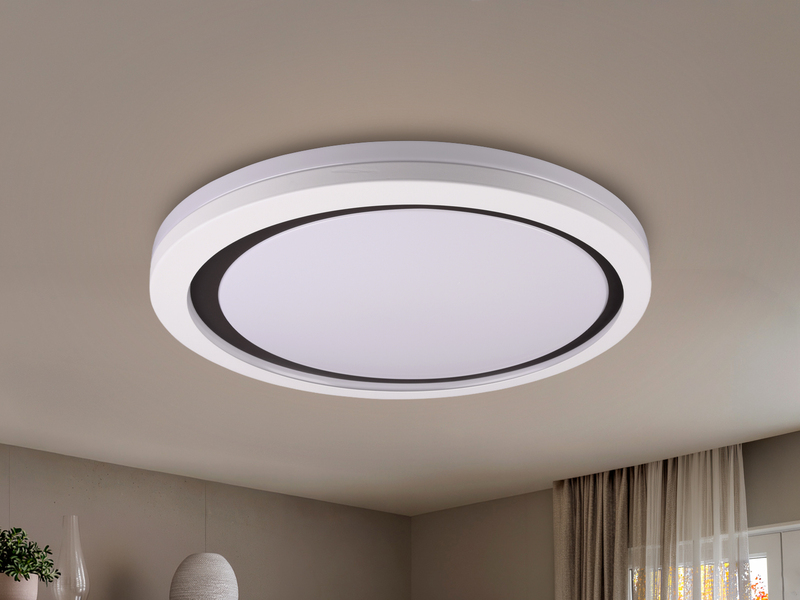 Flache LED Deckenleuchte dimmbar über Schalter Weiß Cappuccino, Ø 50cm
