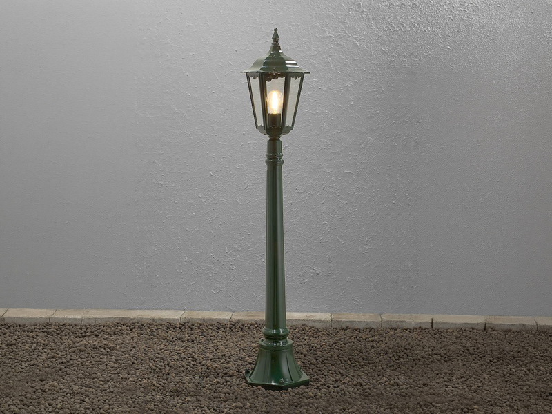 LED Wegeleuchte aus Aluminium Grün antike E27 Gartenlaterne, Höhe 120cm