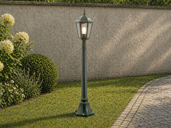 LED Wegeleuchte aus Aluminium Grün antike E27 Gartenlaterne, Höhe 120cm
