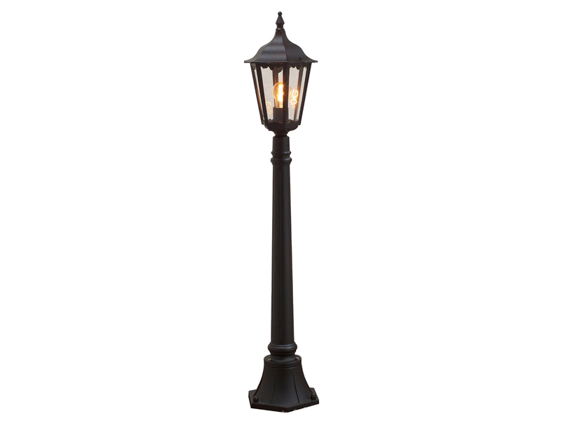 LED Wegeleuchte aus Aluminium Schwarz, antike E27 Gartenlaterne, Höhe 120cm