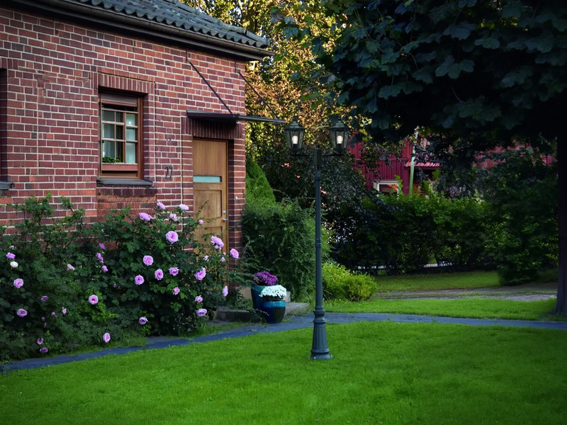 LED Straßenlaterne Aluminium Grün, E27 Gartenlaterne 2-flammig, Höhe 220cm