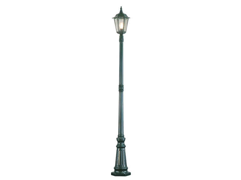 LED Straßenlaterne Aluminium Grün, E27 Gartenlaterne 1-flammig, Höhe 210cm