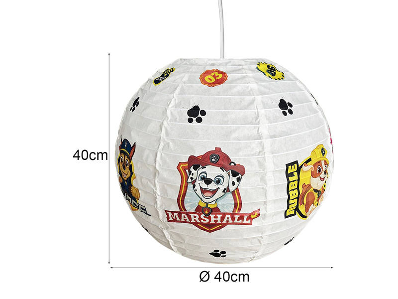 Papier Lampenschirm für Kinderzimmer Pendelleuchte Paw Patrol, 40cm Durchmesser