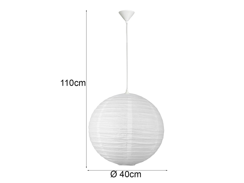 Hängelampe für Kinderzimmer mit Lampenschirm aus Papier Naturweiß, Ø 40cm