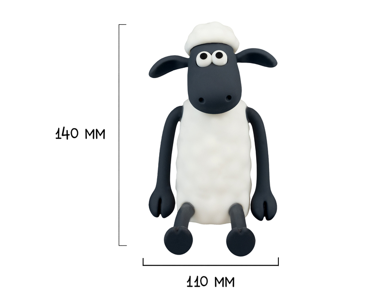 Nachtlicht SHAUN DAS SCHAF per USB aufladbar, dimmbar, 7 Lichtfarben, Höhe 14cm