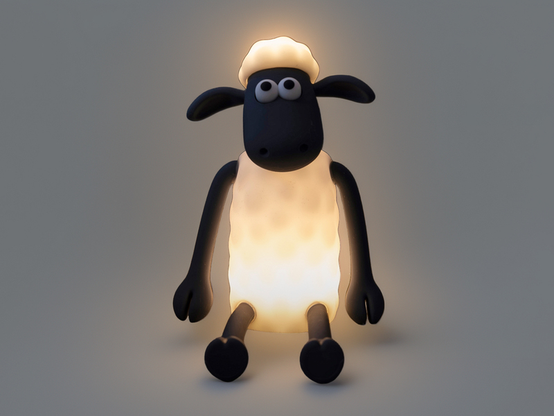 Nachtlicht SHAUN DAS SCHAF per USB aufladbar, dimmbar, 7 Lichtfarben, Höhe 14cm