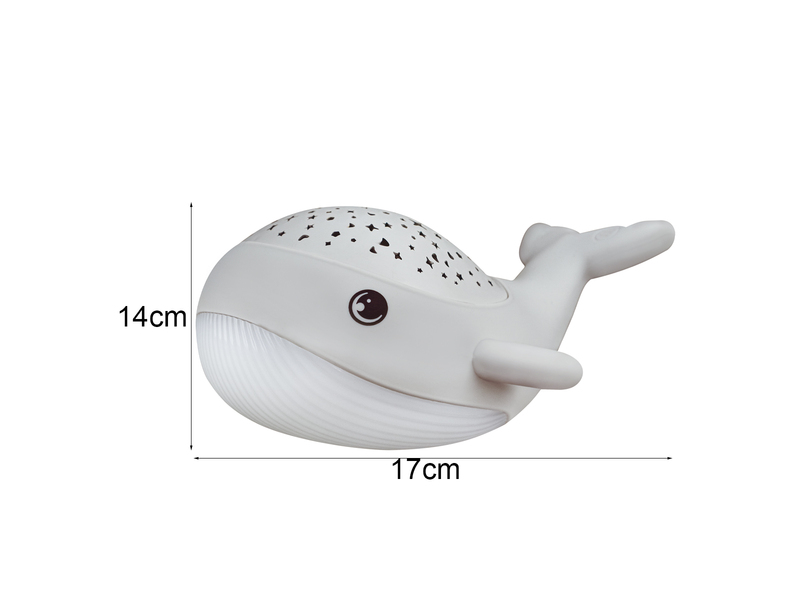 Akku Nachtlicht WILLY WHALE per USB aufladbar, dimmbar, Sternenhimmel, Höhe 14cm