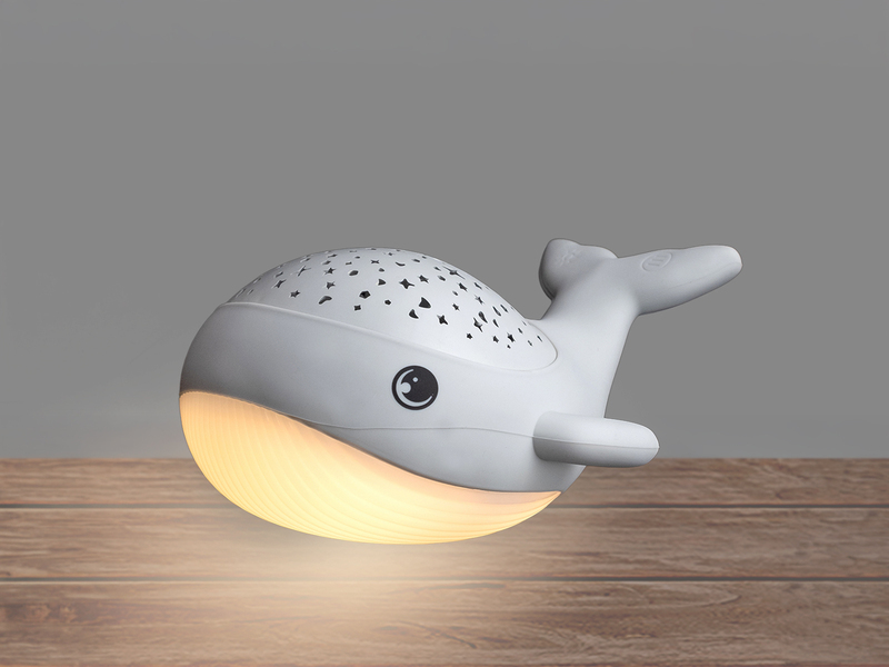 Akku Nachtlicht WILLY WHALE per USB aufladbar, dimmbar, Sternenhimmel, Höhe 14cm