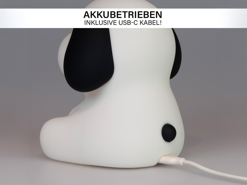 Nachtlicht BENNY BEAGLE per USB aufladbar, dimmbar, 7 Lichtfarben, Höhe 13cm