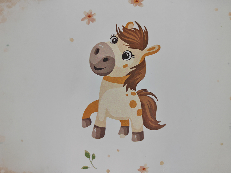 LED Kinderzimmer Wandleuchte dimmbar mit Stecker und Schalter, Ponymotiv, Ø 25cm