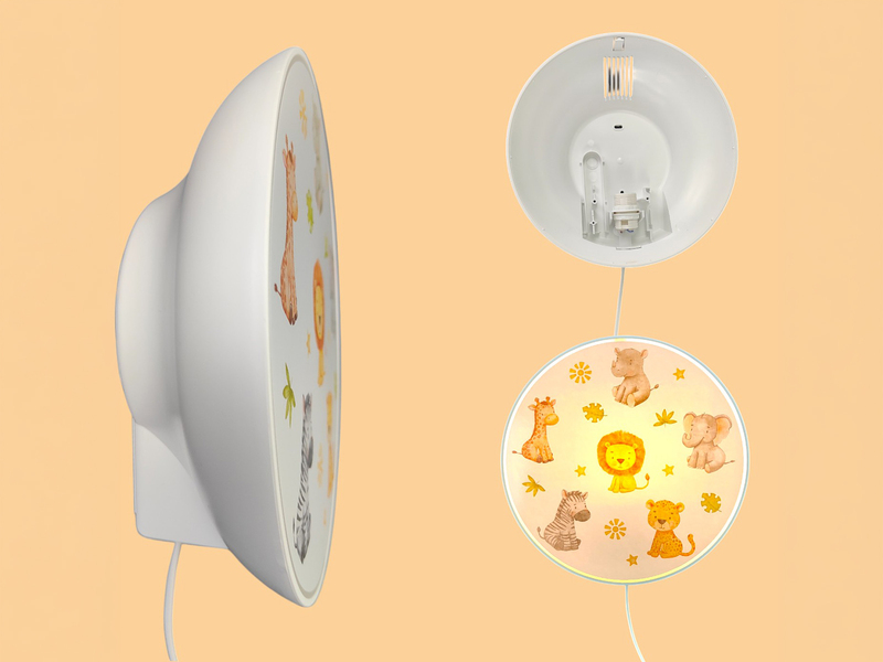 Kinderzimmer Wandlampe LITTLE SAFARI mit Kabel, Stecker & Schalter, Ø 25cm