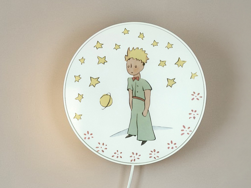 Kinderzimmer Wandlampe PRINZ mit Kabel, Stecker & Schalter, Ø 25cm