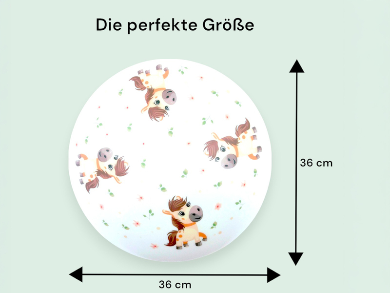 Kinderzimmer Lampe PONY PAULA Deckenlampe Opalweiß & bunt Ø 35cm