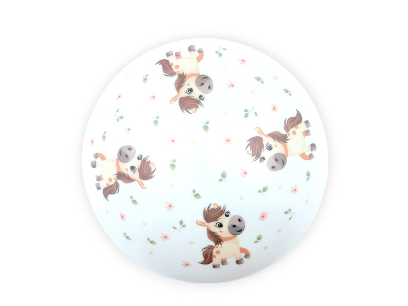 Coole LED Deckenleuchte dimmbar mit Pony Motiv fürs Kinderzimmer, bunt Ø 35cm