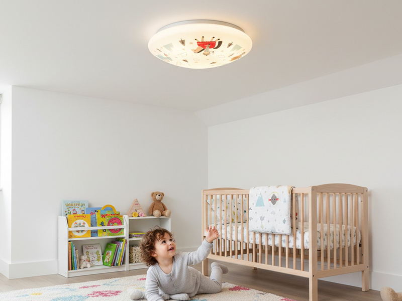 Kinderzimmer Lampe RITTER THEO Deckenlampe Opalweiß & bunt Ø 35cm