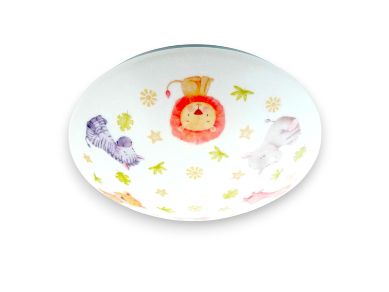 Kinderzimmer Lampe LITTLE SAFARI Deckenlampe Opalweiß & bunt Ø 35cm