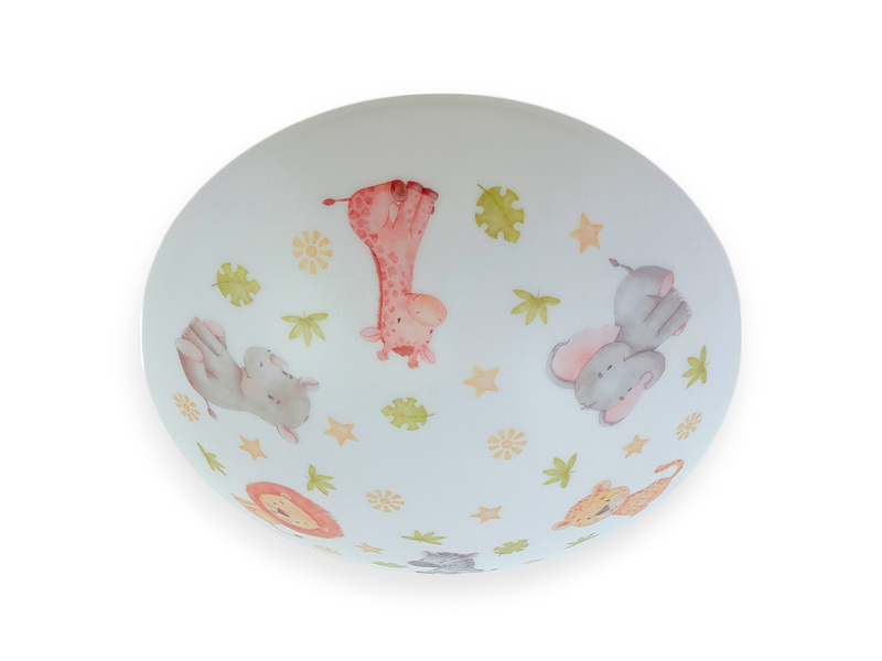Kinderzimmer Lampe LITTLE SAFARI Deckenlampe Opalweiß & bunt Ø 35cm