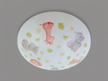Kinderzimmer Lampe LITTLE SAFARI Deckenlampe Opalweiß & bunt Ø 35cm