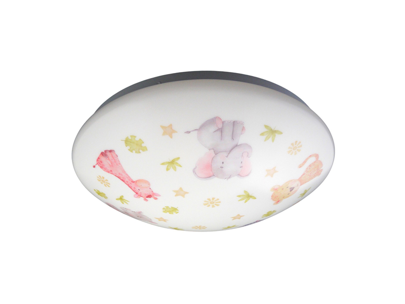 Coole LED Deckenleuchte dimmbar mit Safari Motiv fürs Kinderzimmer, bunt Ø 35cm