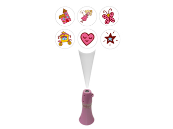Kinderzimmer Nachtlicht PRINZESSIN (6 Motive) Taschen-Projektor Batterie H: 15cm