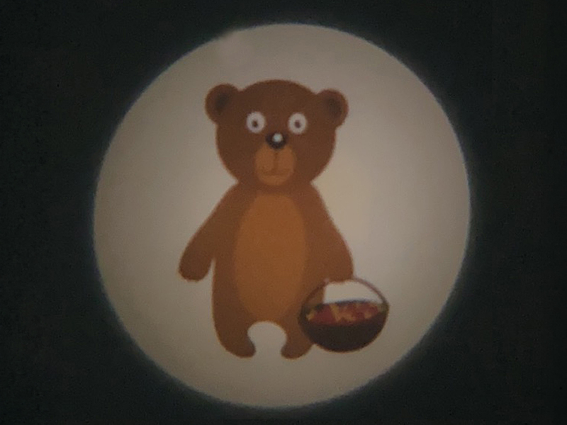 Kinderzimmer Nachtlicht WALDTIERE (6 Motive) Taschen-Projektor Batterie H: 15cm