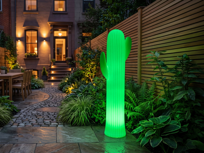 Deko LED RGBW Solarleuchte Kaktus mit Fernbedienung, Höhe 110cm