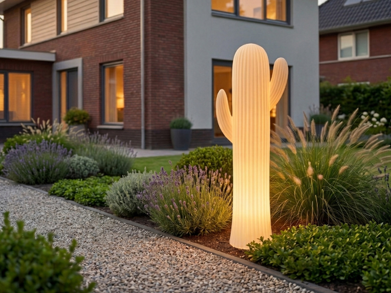 Deko LED RGBW Solarleuchte Kaktus mit Fernbedienung, Höhe 110cm
