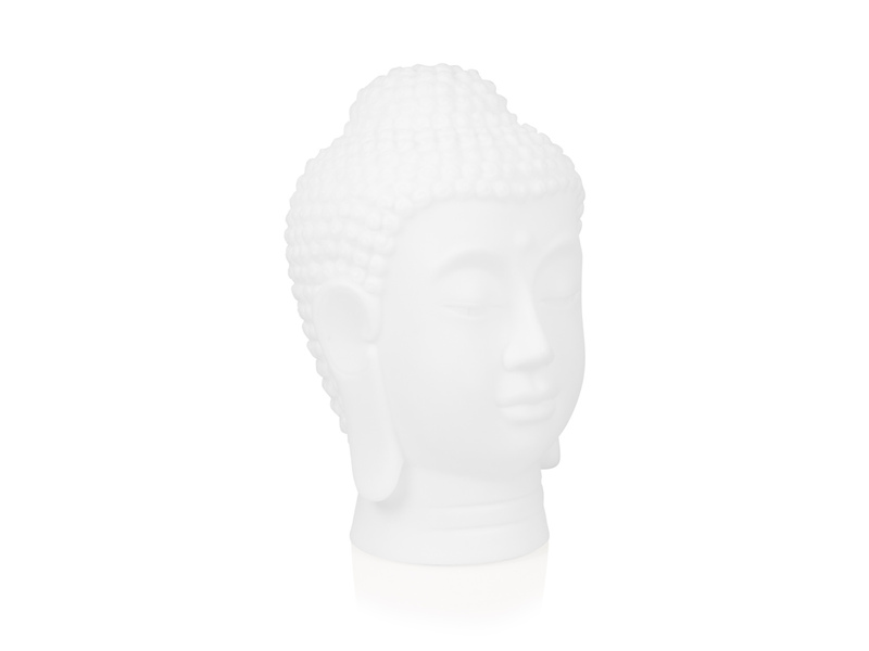 Deko LED RGBW Solarleuchte Buddha Kopf mit Fernbedienung, Höhe 50cm