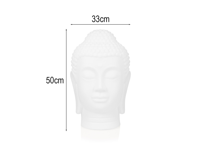 Deko LED RGBW Solarleuchte Buddha Kopf mit Fernbedienung, Höhe 50cm