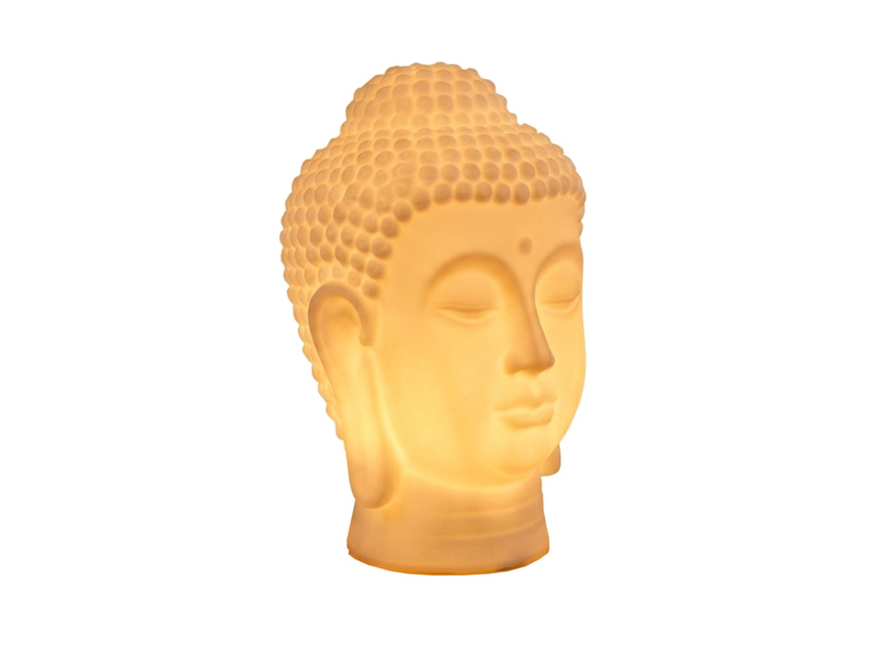 Deko LED RGBW Solarleuchte Buddha Kopf mit Fernbedienung, Höhe 50cm