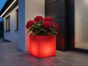 LED Solar Blumentopf mit RGBW Farbwechsel & Fernbedienung, 35x35cm