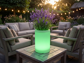 LED Solar Blumentopf mit RGBW Farbwechsel & Fernbedienung, Höhe 30cm
