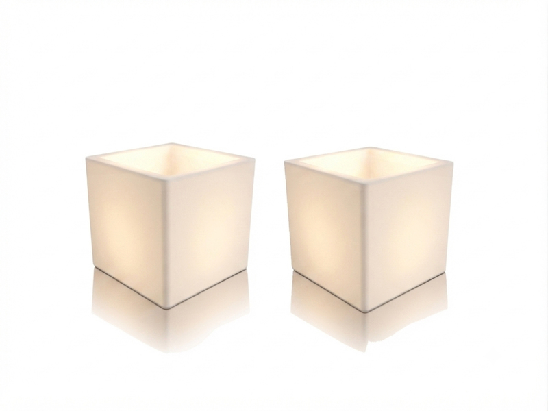2er Set LED Solar Blumentopf mit RGBW Farbwechsel & Fernbedienung, 35x35cm